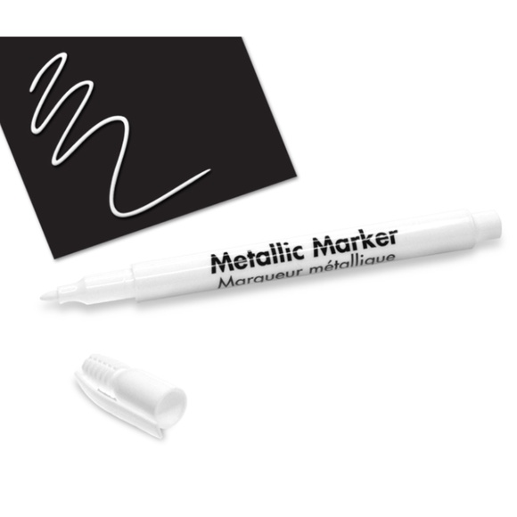 White Metallic Permanent Marker 1.2 mm, 0.05" Fine Point - Picture 2 of 7